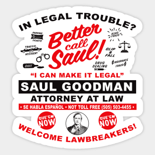 In Legal Trouble Better Call Saul Sticker